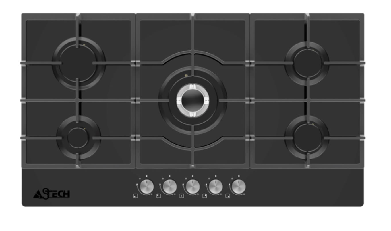 Plaque De Cuisson ASTECH PL91CZ-90NO-MA 5 Feux Gaz