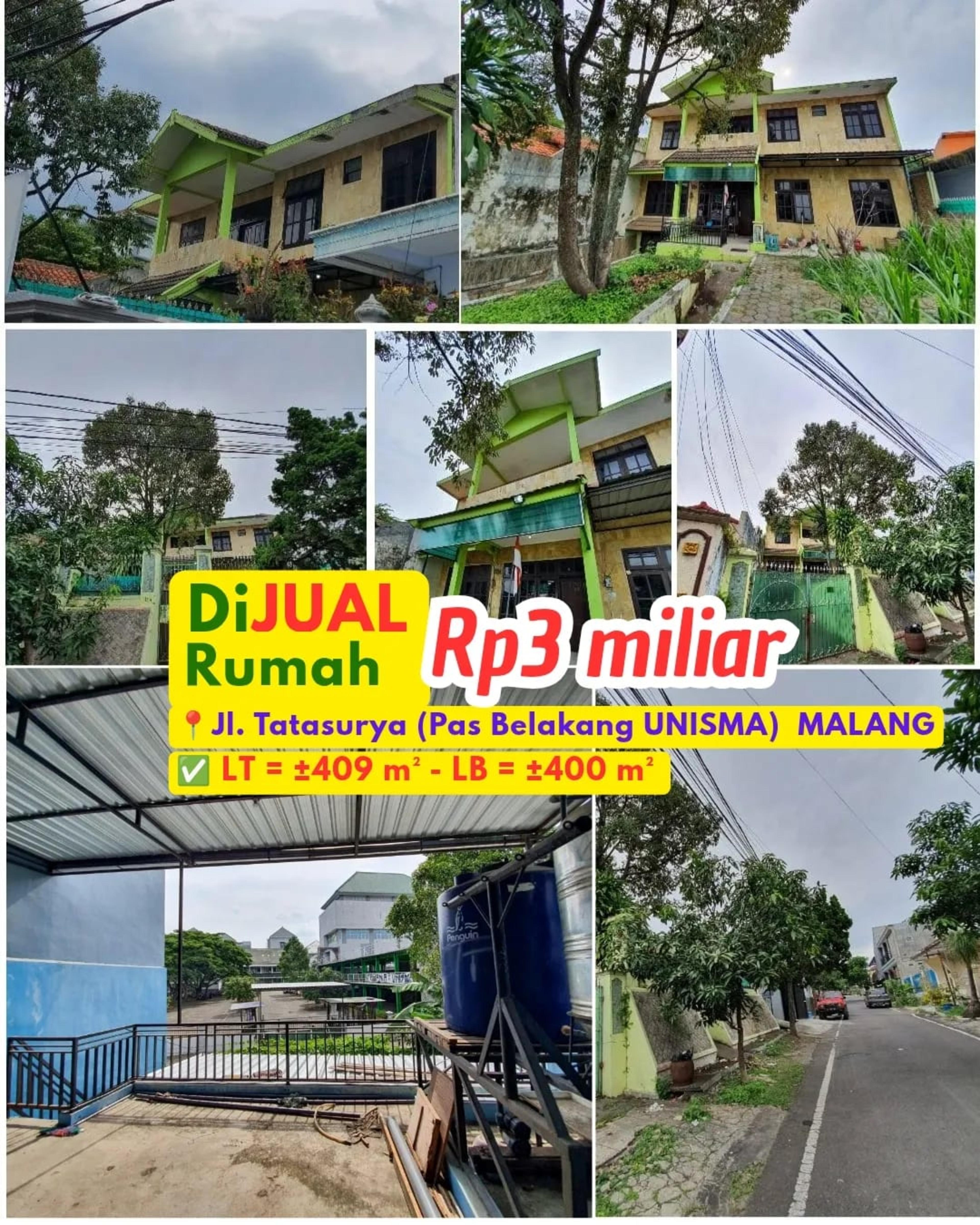 Rumah Dijual di Dinoyo Malang — Rp 3 M