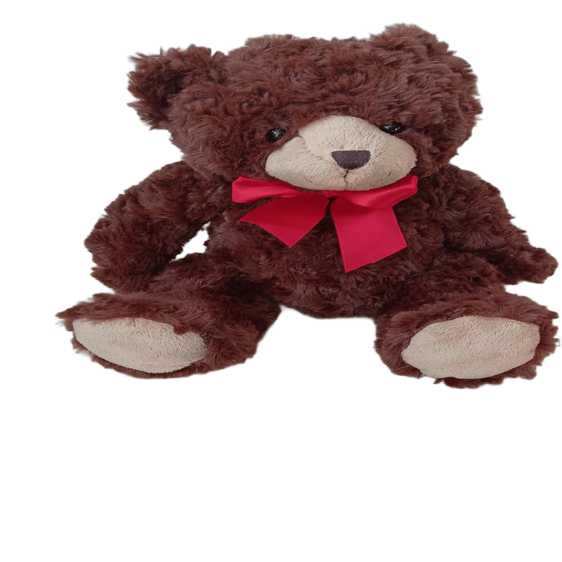 First & Main Minkies Plush Teddy Bear 9" | Brown | Red Bow | VGUC | #1284