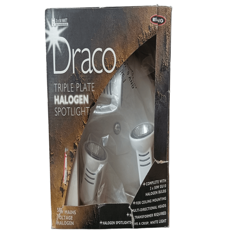 RING Draco 3x50W Triple Halogen Ceiling Spotlight with Bulbs | NEW | Adjustable