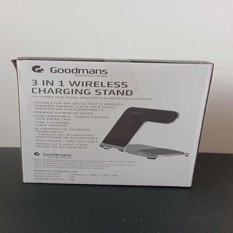 Goodmans Qi Wireless Charging Phone Stand Black Fast Charger | Used VGUC - Image 2