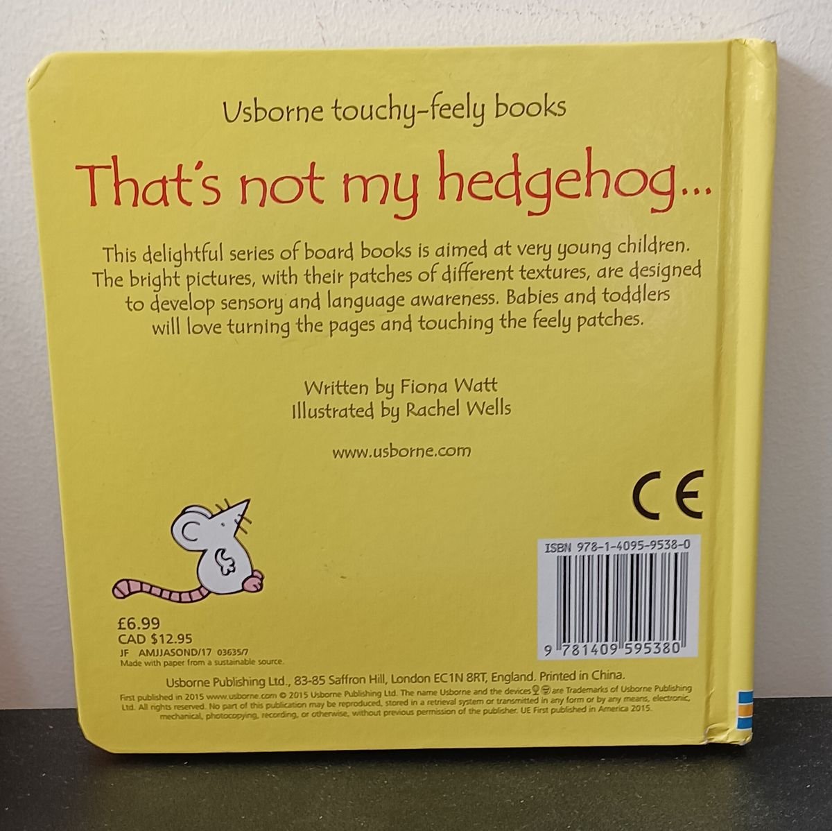 That’s Not My Hedgehog Board Book by Rachel Wells | Usborne Touch & Feel | VGUC   - Image 2