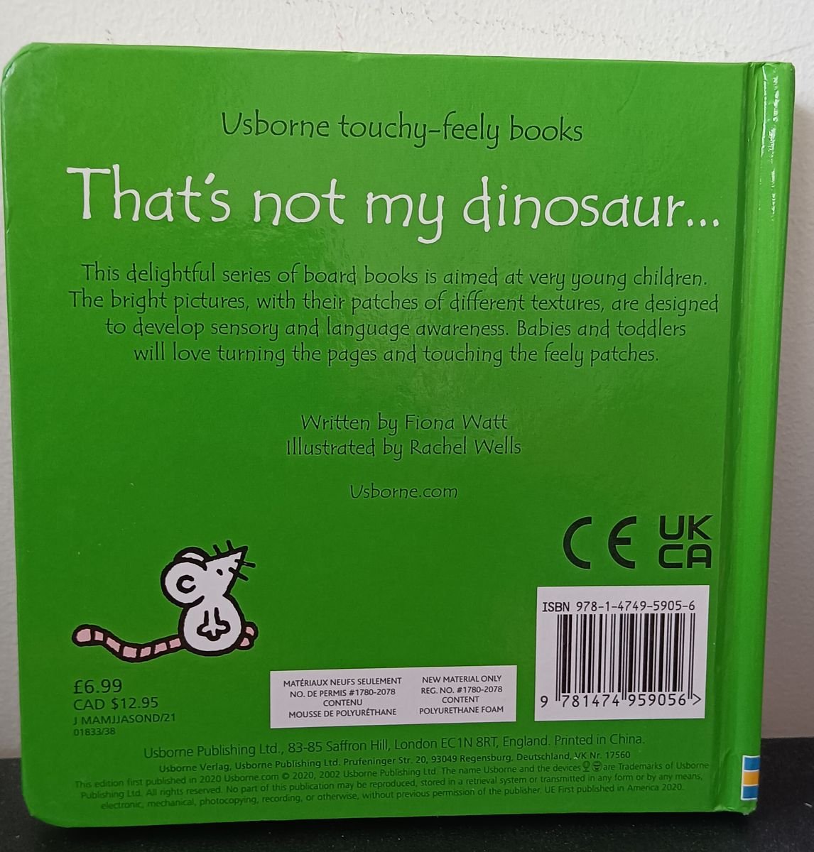 That’s Not My Dinosaur Board Book by Fiona Watt | Usborne Touch & Feel | VGUC   - Image 2