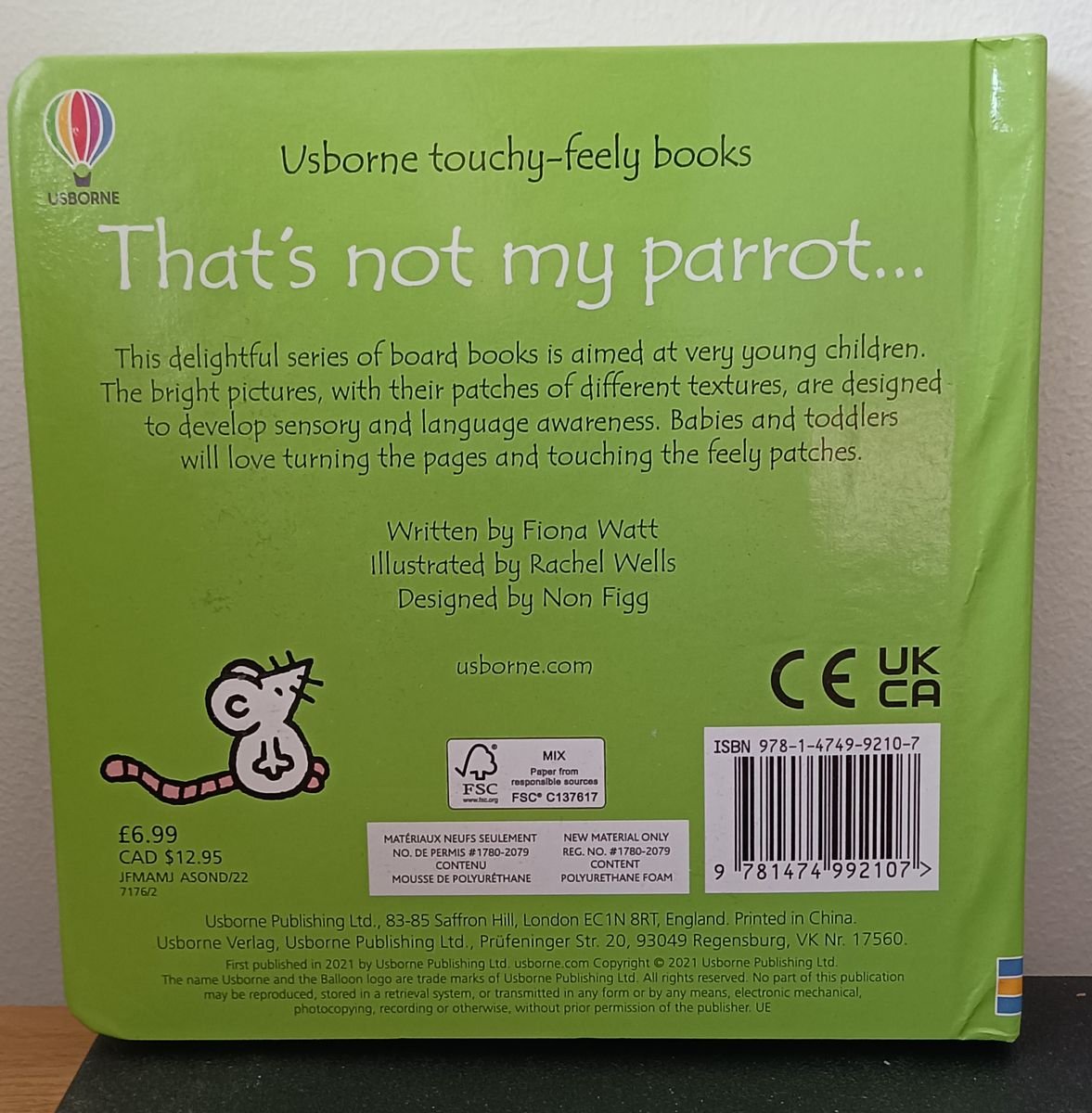 That’s Not My Parrot Board Book by Fiona Watt | Usborne Touch & Feel | VGUC   - Image 2