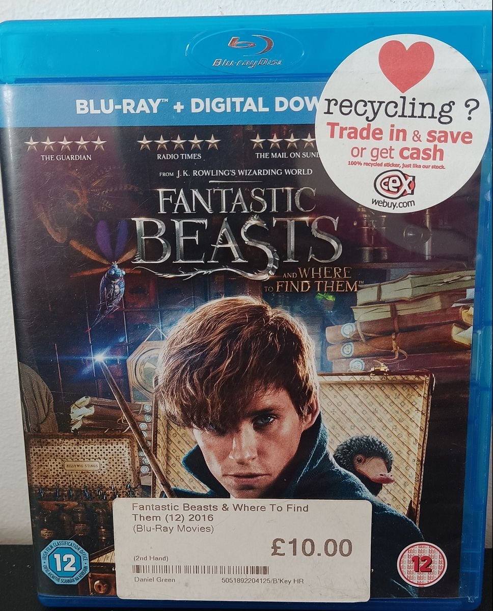 Fantastic Beasts Blu-ray + Digital + UV | J.K. Rowling Wizarding World | VGUC - Image 1