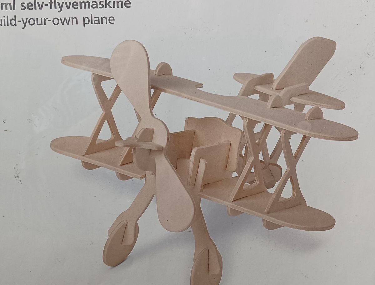 Woodcraft Construction Kit – Bi-Plane Wooden 3D Model CX-509 | New & Boxed  - Image 1