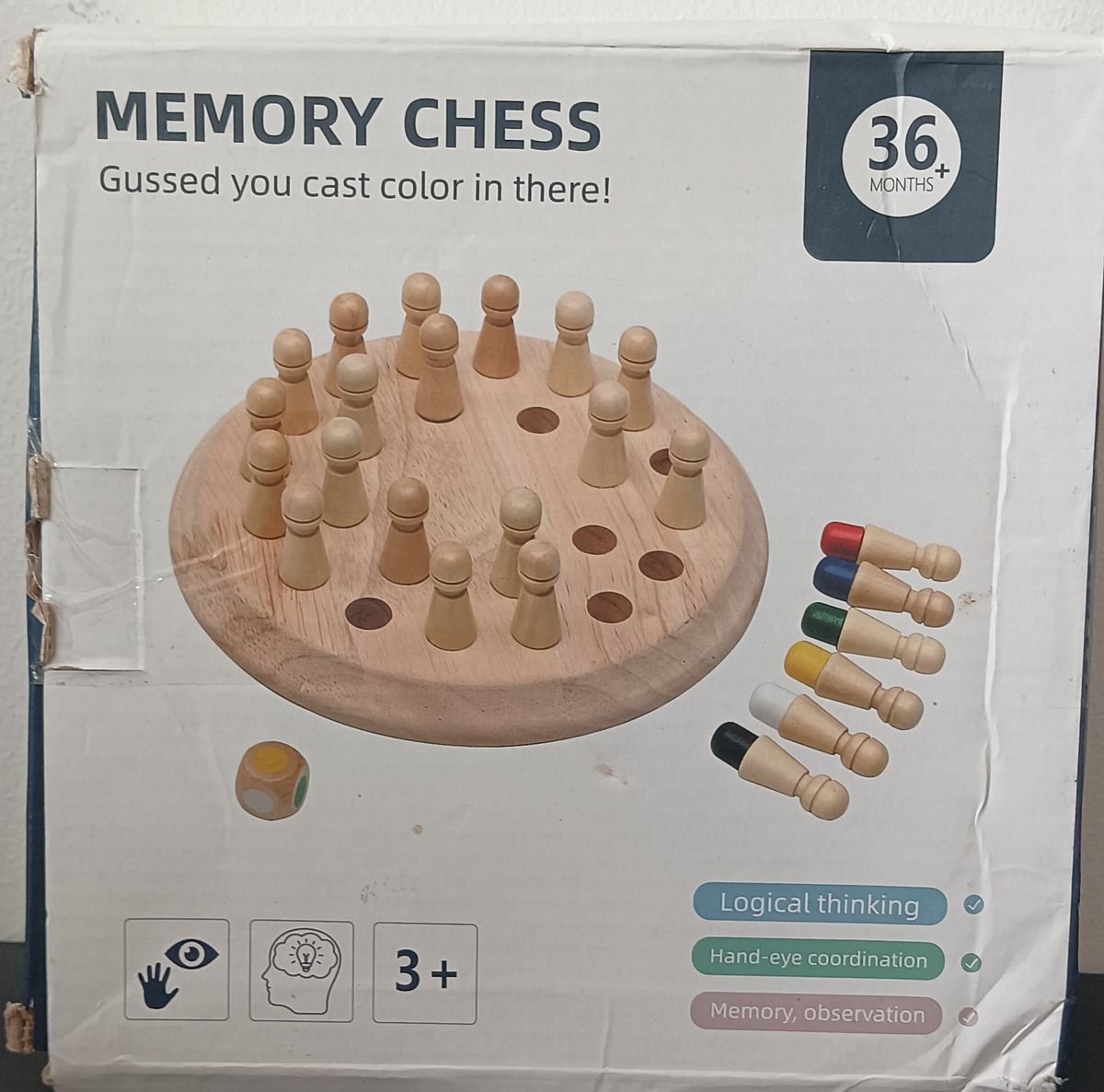  Wooden Memory Chess Game – Montessori Fun for Kids & Adults | VGUC   - Image 1