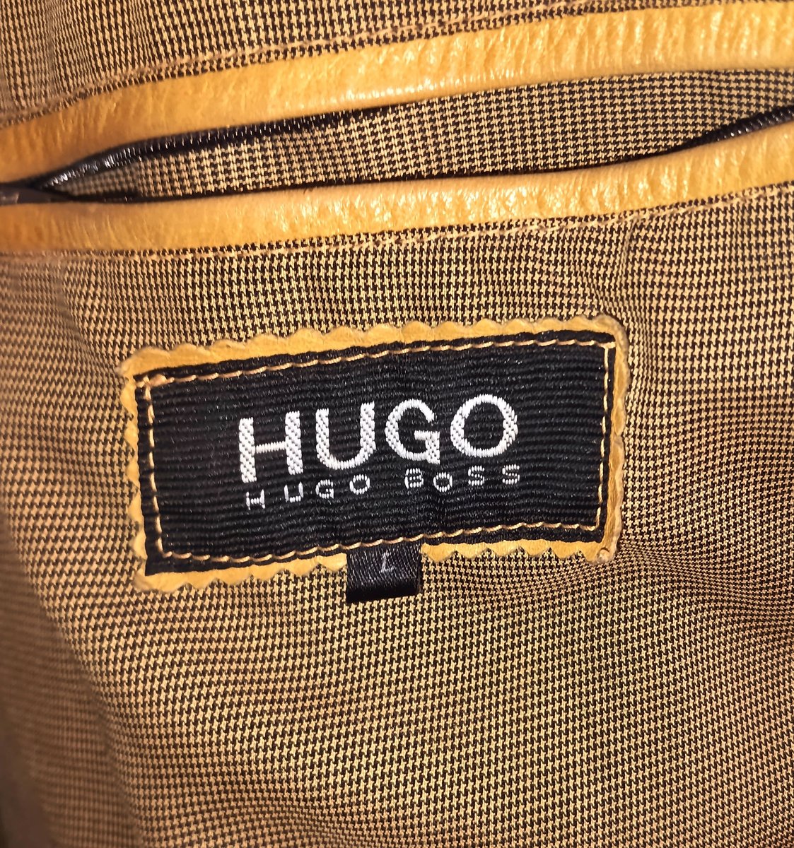 Hugo Boss Men’s Lambs Leather Jacket – Size 40" Chest | Tan | GUC - Image 3