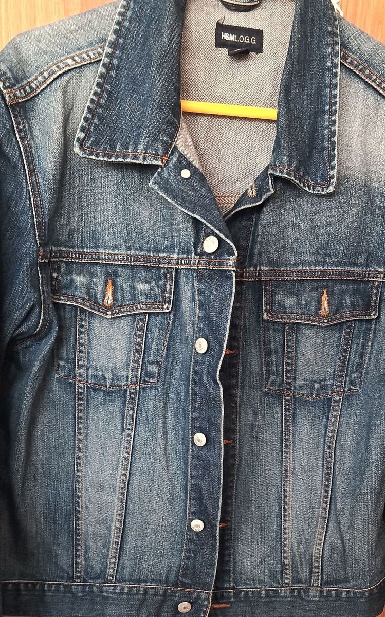 H&M LOGG Unisex Denim Jacket – Blue | Size L | Classic Streetwear Style | VGUC - Image 1