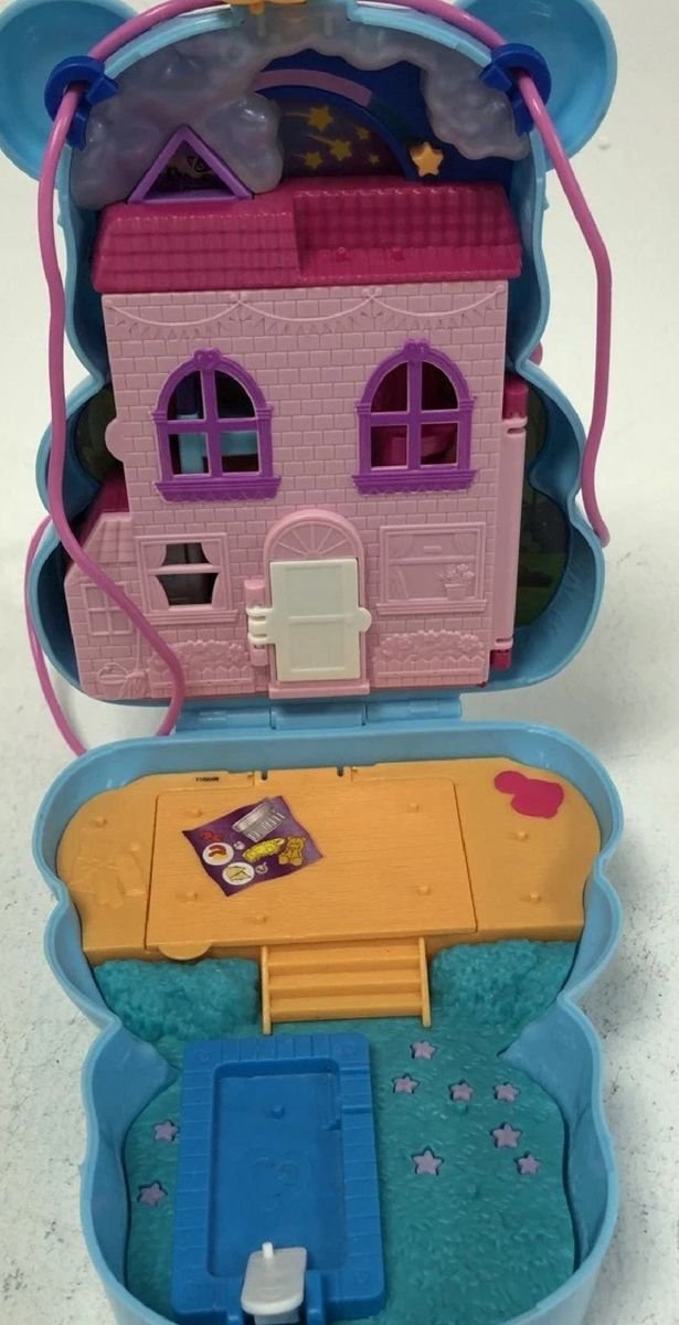 Polly Pocket Teddy Bear Purse Compact Playset | Vintage-Style Mini Toy | VGUC - Image 2
