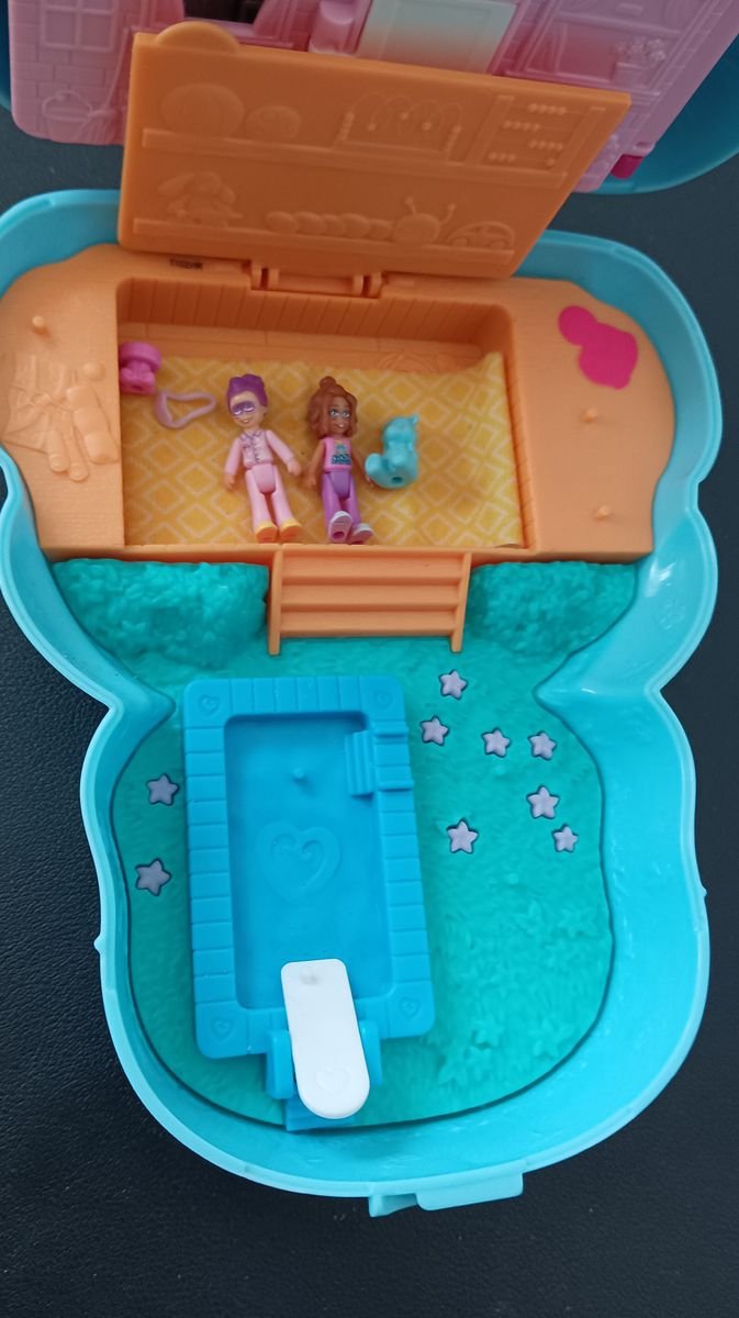 Polly Pocket Teddy Bear Purse Compact Playset | Vintage-Style Mini Toy | VGUC - Image 3