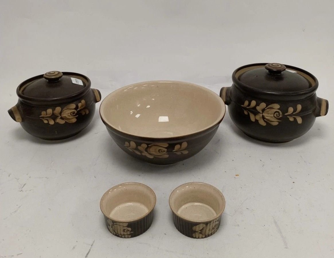 Denby Bakewell Pottery 5-Piece Tableware Set – Stoneware Crockery | VGUC | Made in England - Image 1