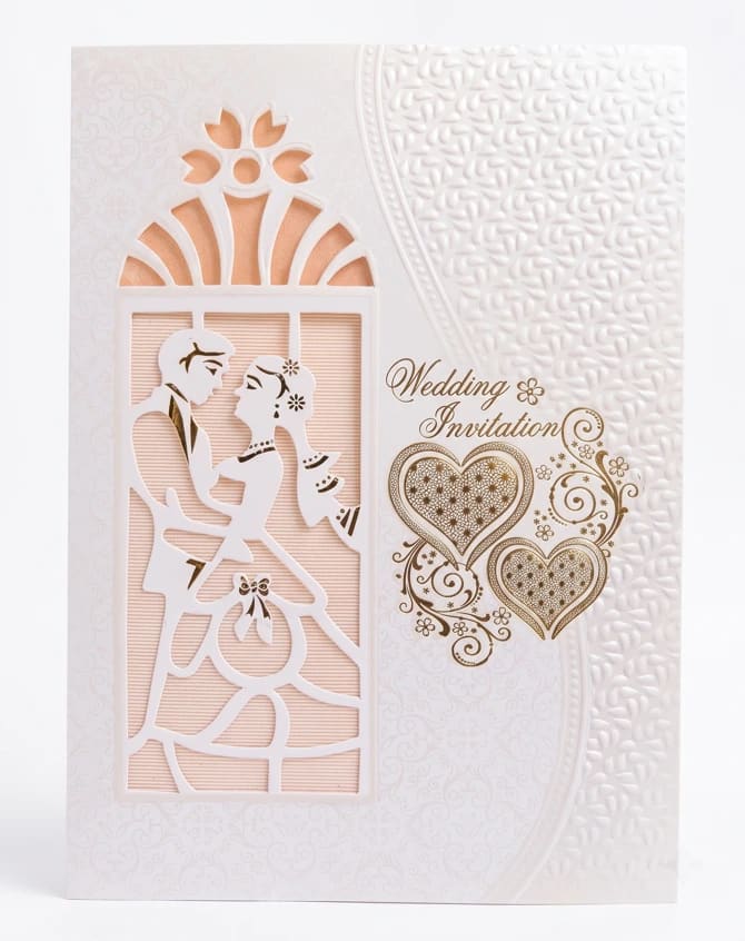 Bride and groom arch card