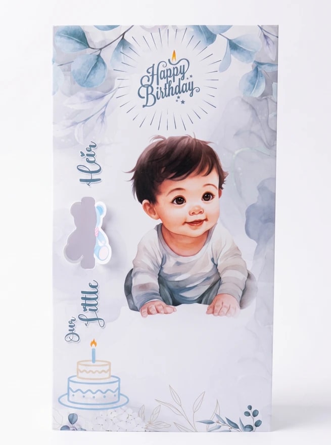 Little Hair Birthday Baby Card