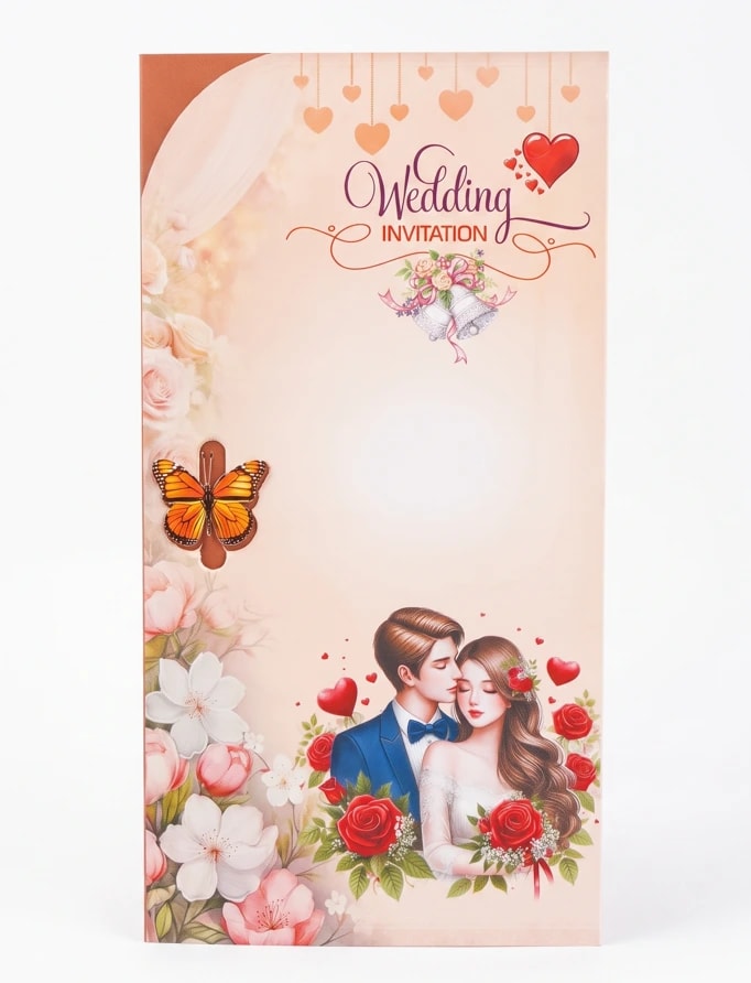 Wedding couple butterfly card