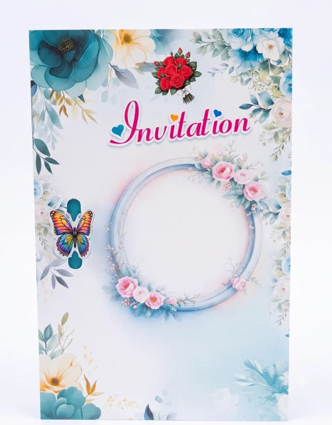 Floral wreath card