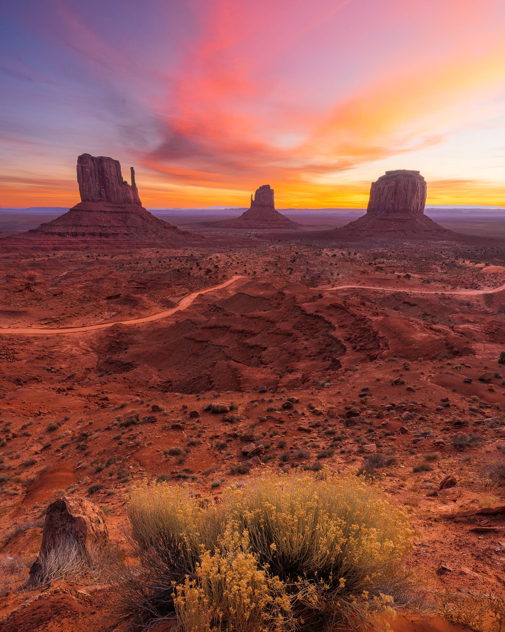 Monument Valley Vibrant Dawn - Monument Valley, Arizona desert photography by Armaan Pandey