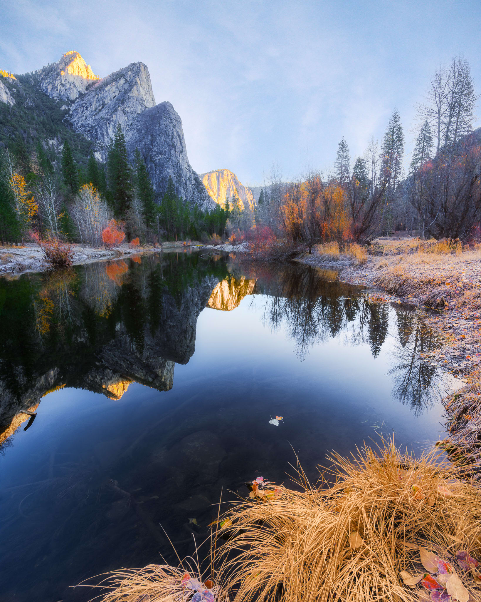 Three Brothers Autumn Glory - Yosemite National Park, California mountain photography by Armaan Pandey