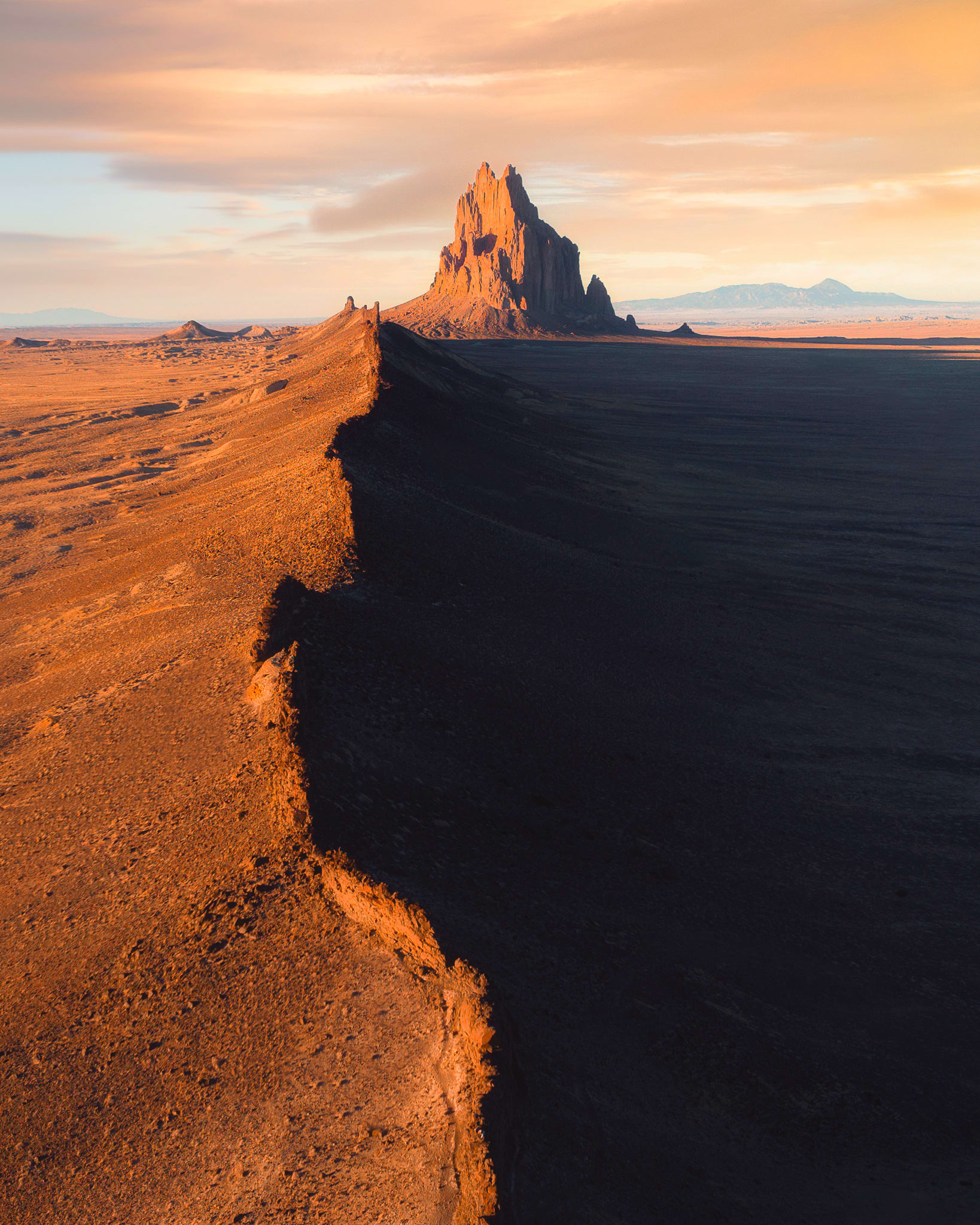 Shiprock Aerial Perspective - Shiprock, New Mexico desert photography by Armaan Pandey