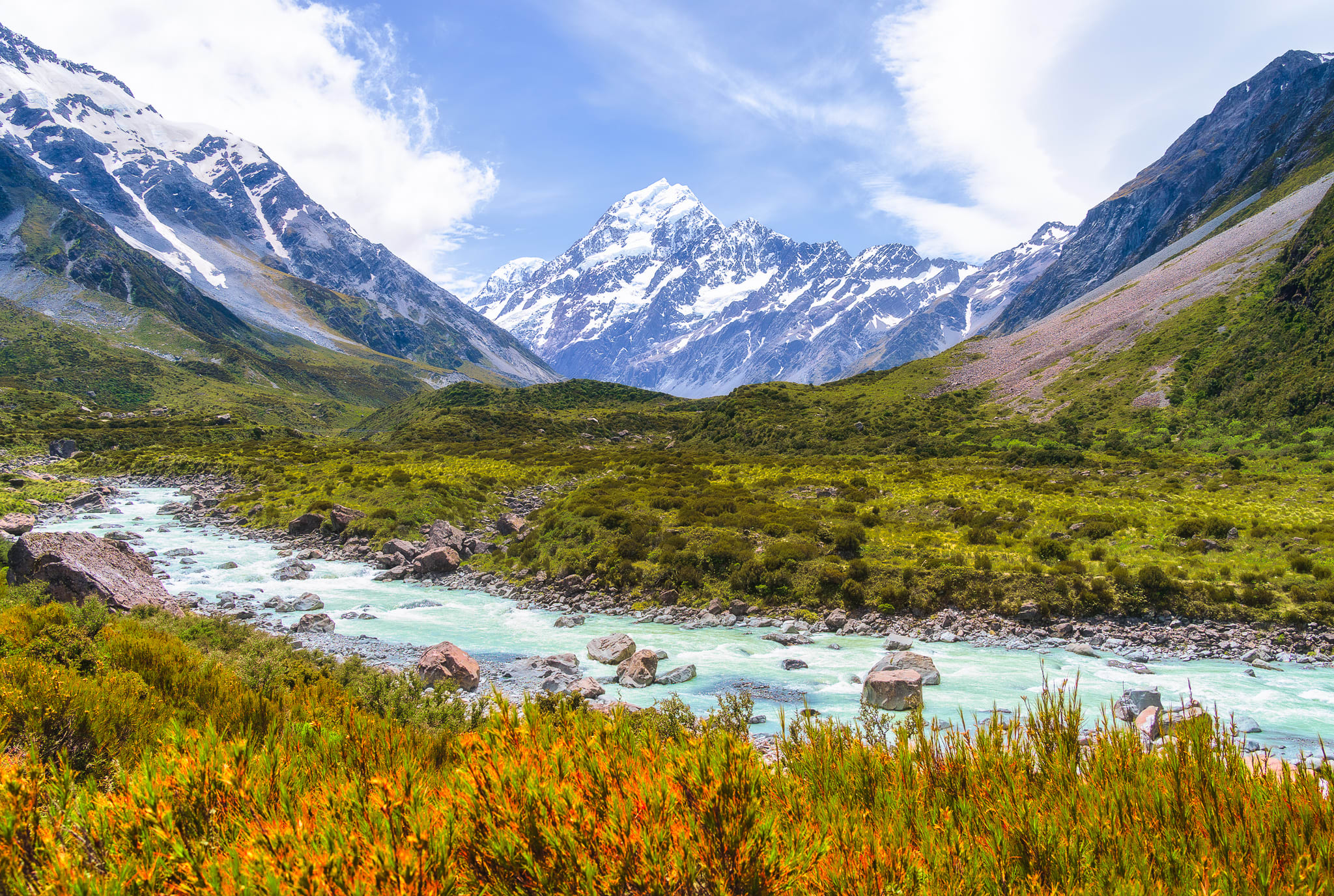 Hooker Valley Trail to Aoraki - Mount Cook National Park, New Zealand mountain photography by Armaan Pandey