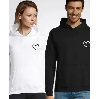 Hanorace de cuplu personalizate Heart