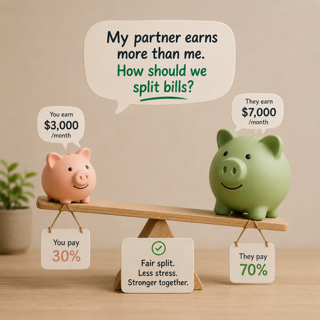 My Partner Earns More Than Me: How Should We Split Bills?