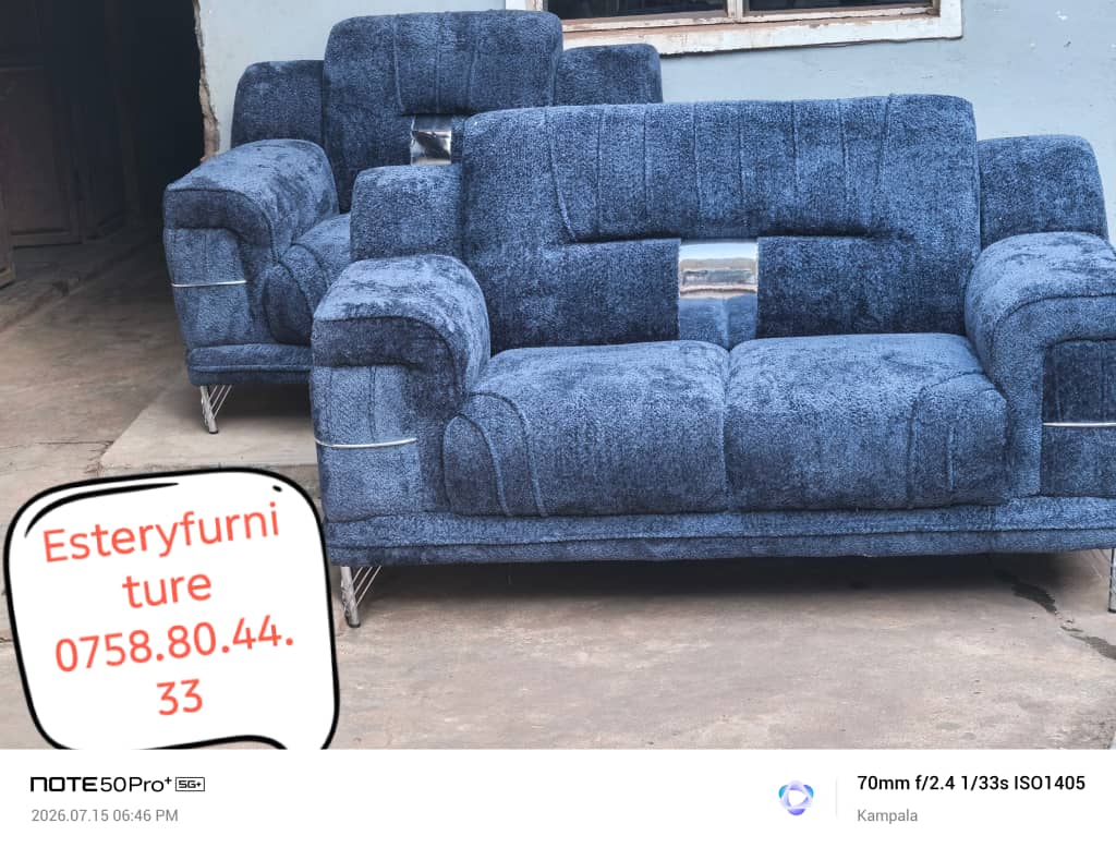 Blue Velvet Sofa Set