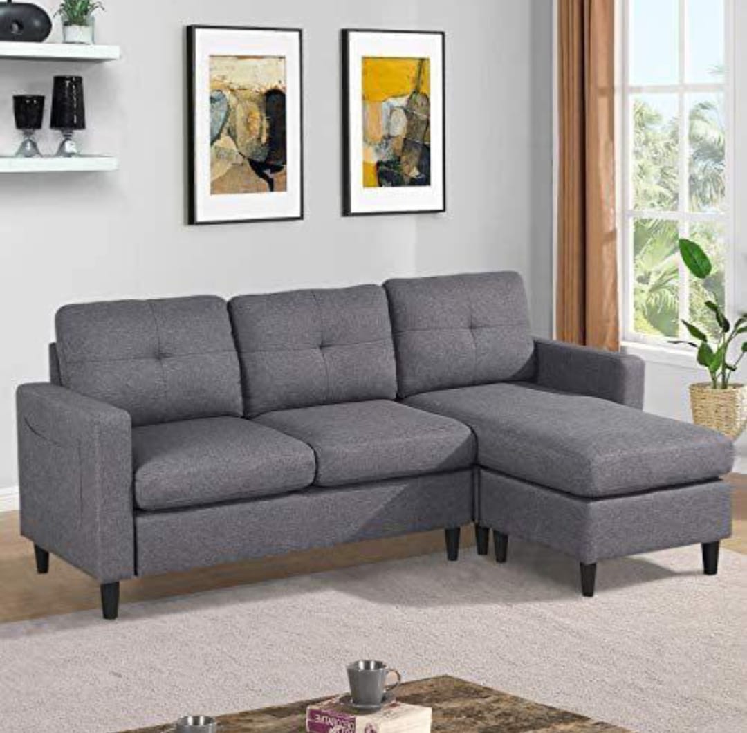 Grey Reversible Chaise Sofa