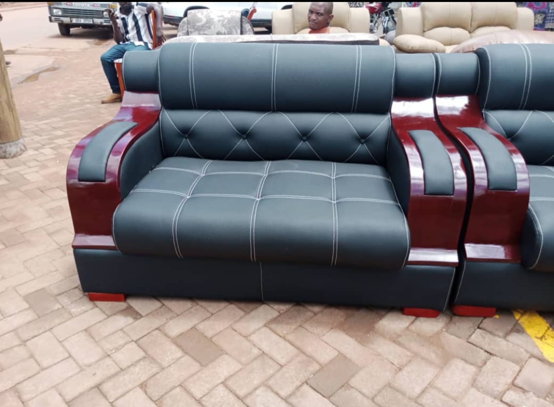Charcoal Leather Sofa