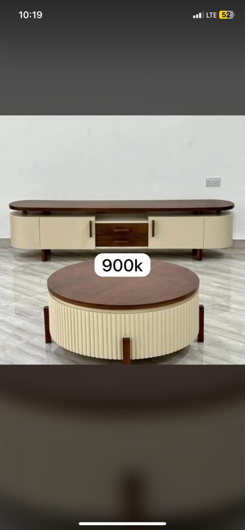 TV Unit with Round Coffee Table