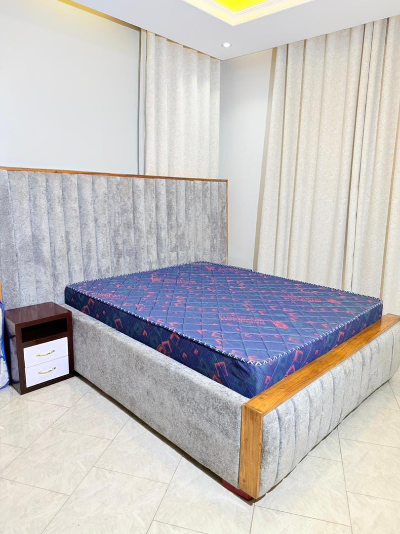 Upholstered Bed with Nightstand