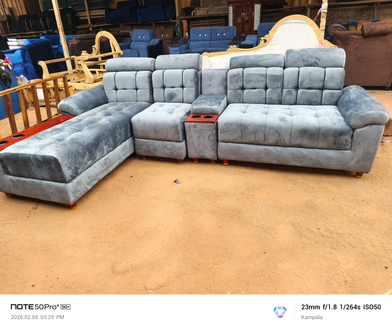 Silver Grey Corner Sofa Set