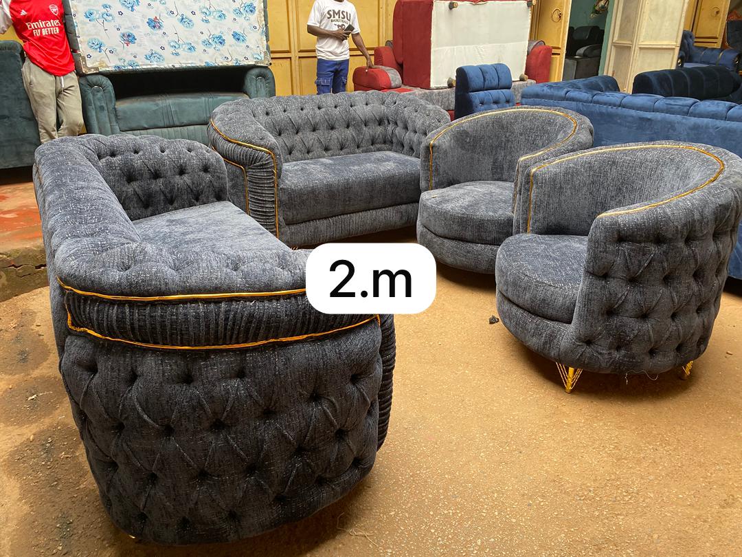 Charcoal Tufted Lounge Set