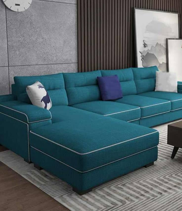 Teal U-Shaped Sectional