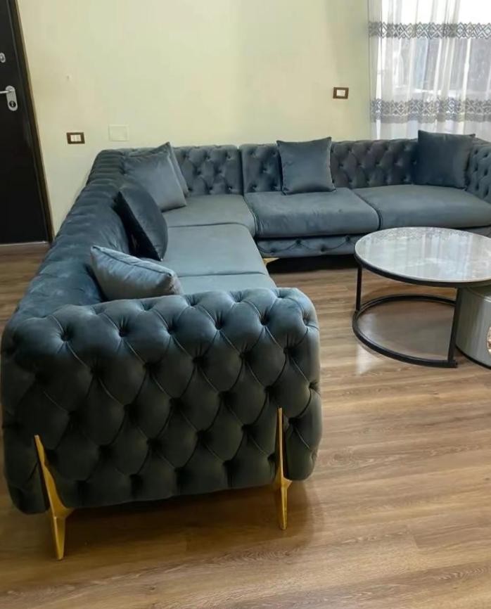 Teal Chesterfield Sectional