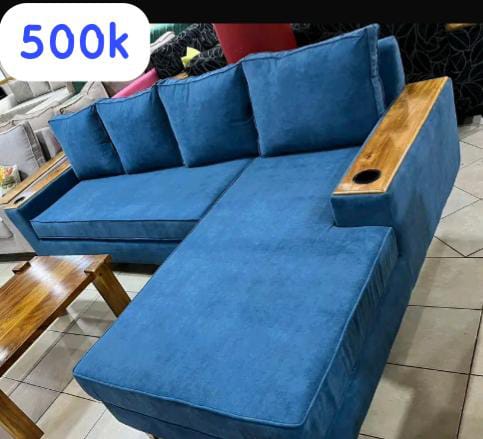 Ocean Blue L-Shaped Sofa