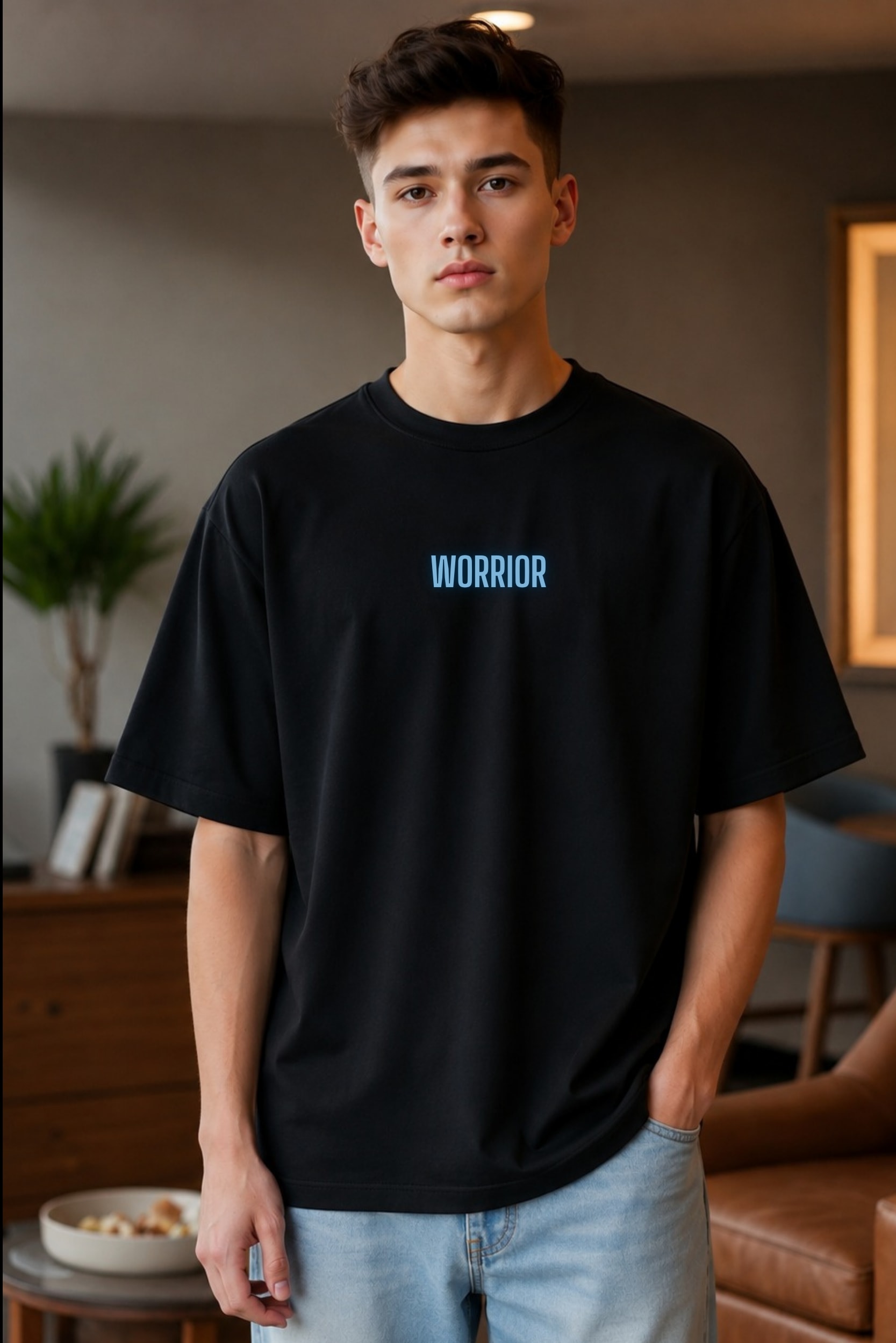 Warrior Shadow Oversized Graphic T-Shirt – Men's - Image 1