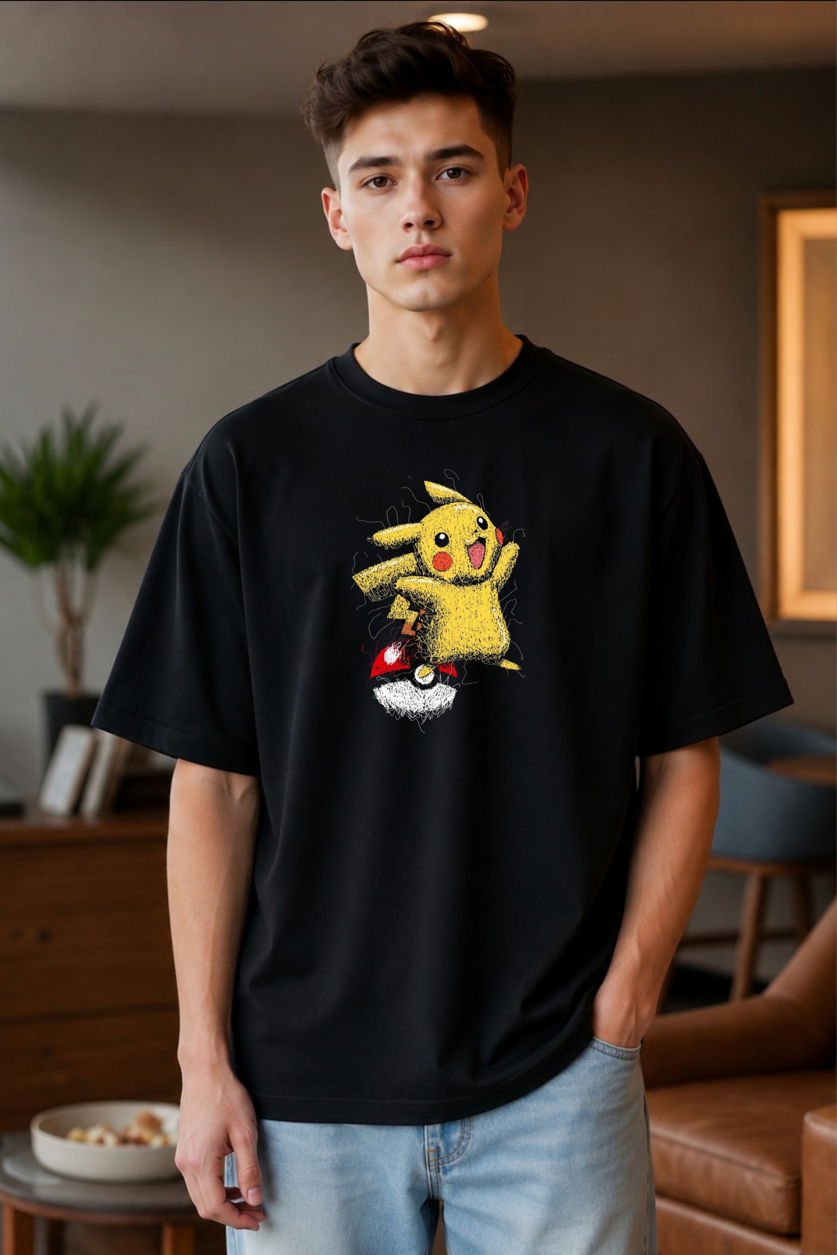 ⚡ Pikachu Pop Oversized T-Shirt - Image 1