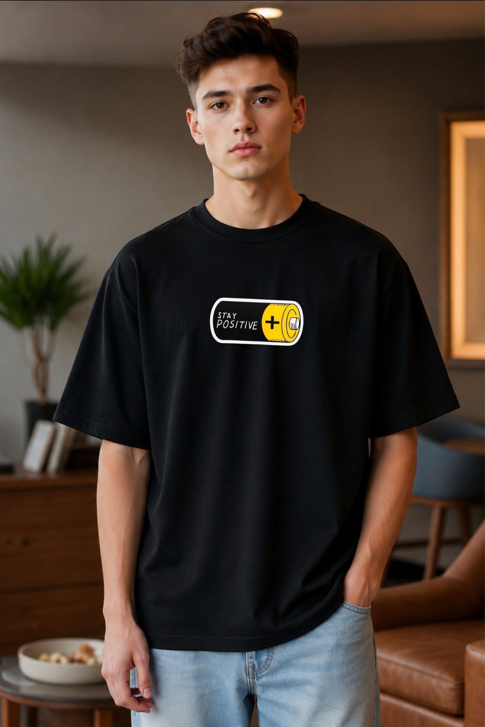 ⚡ Stay Positive Oversized T-Shirt