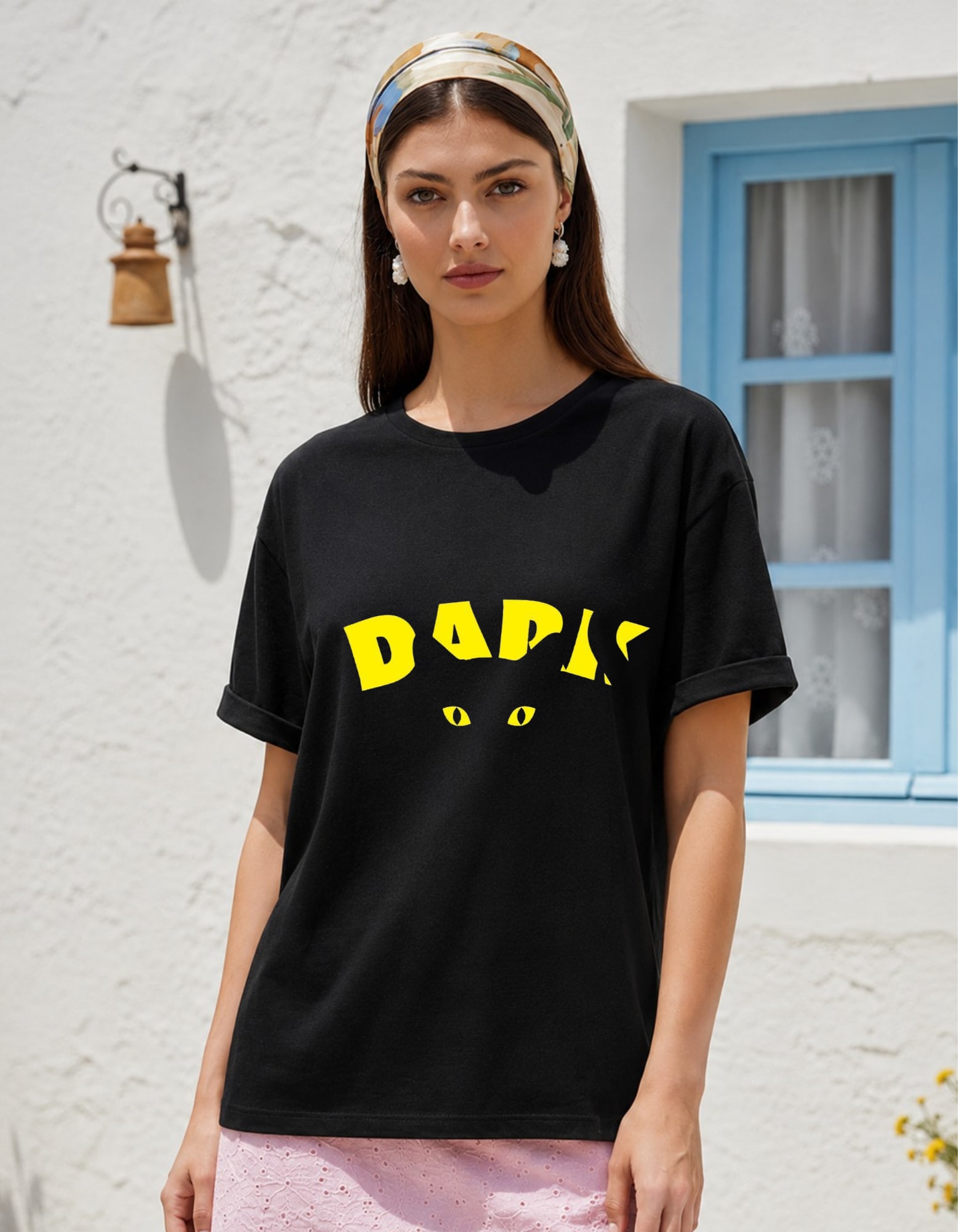 Dark Cat Oversized Graphic T-Shirt  - Image 1