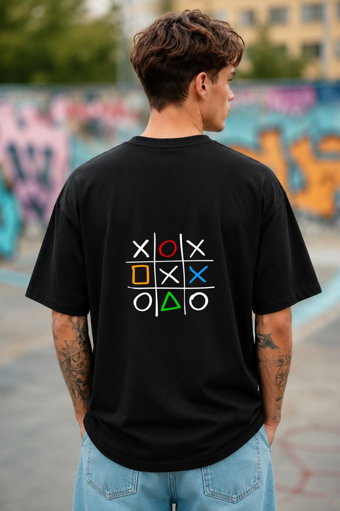 Game Over Oversized Gaming Graphic T-Shirt – Front & Back Print  thumbnail 2