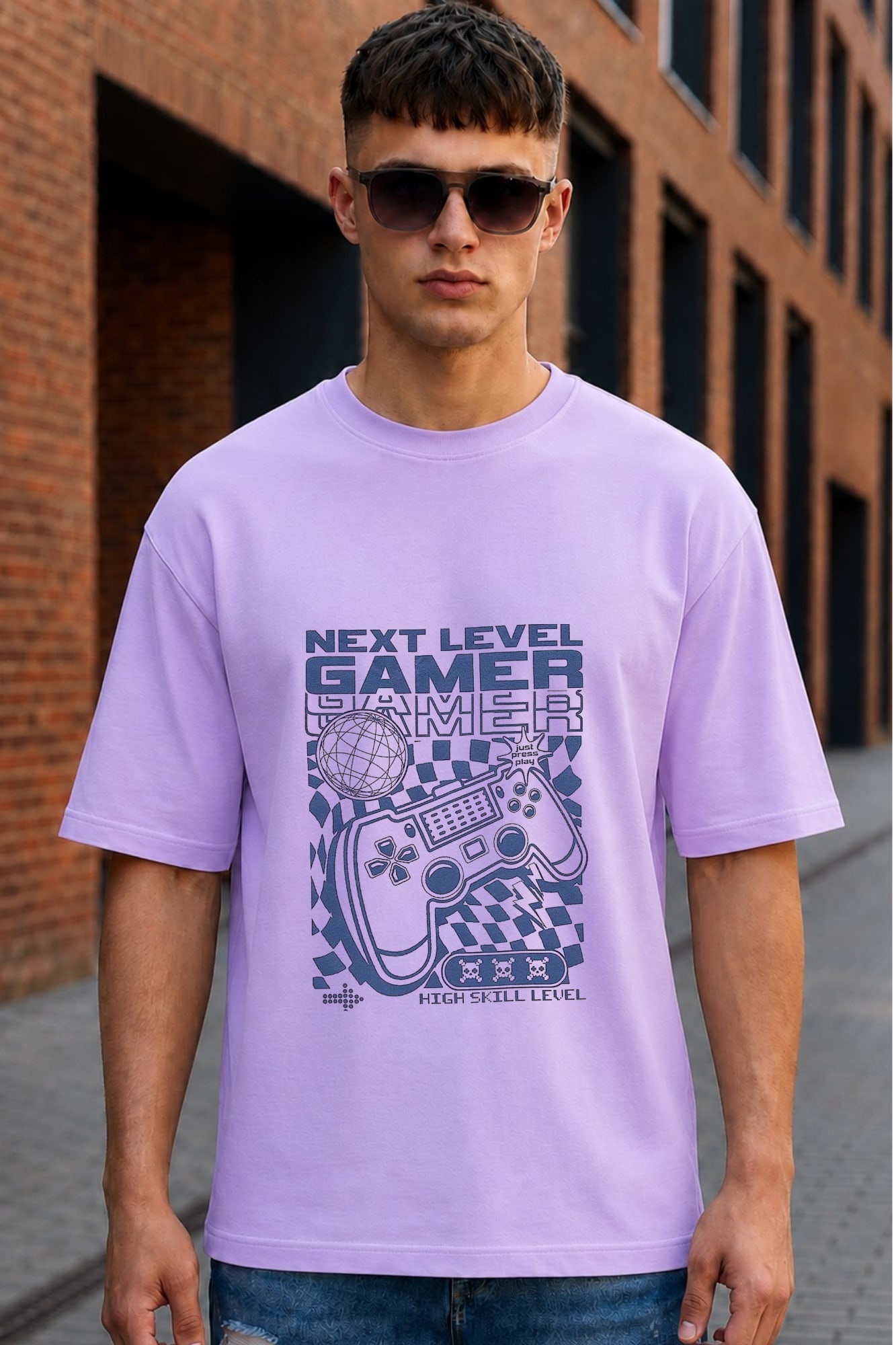 Next Level Gamer Oversized Graphic T-Shirt for Men thumbnail 3