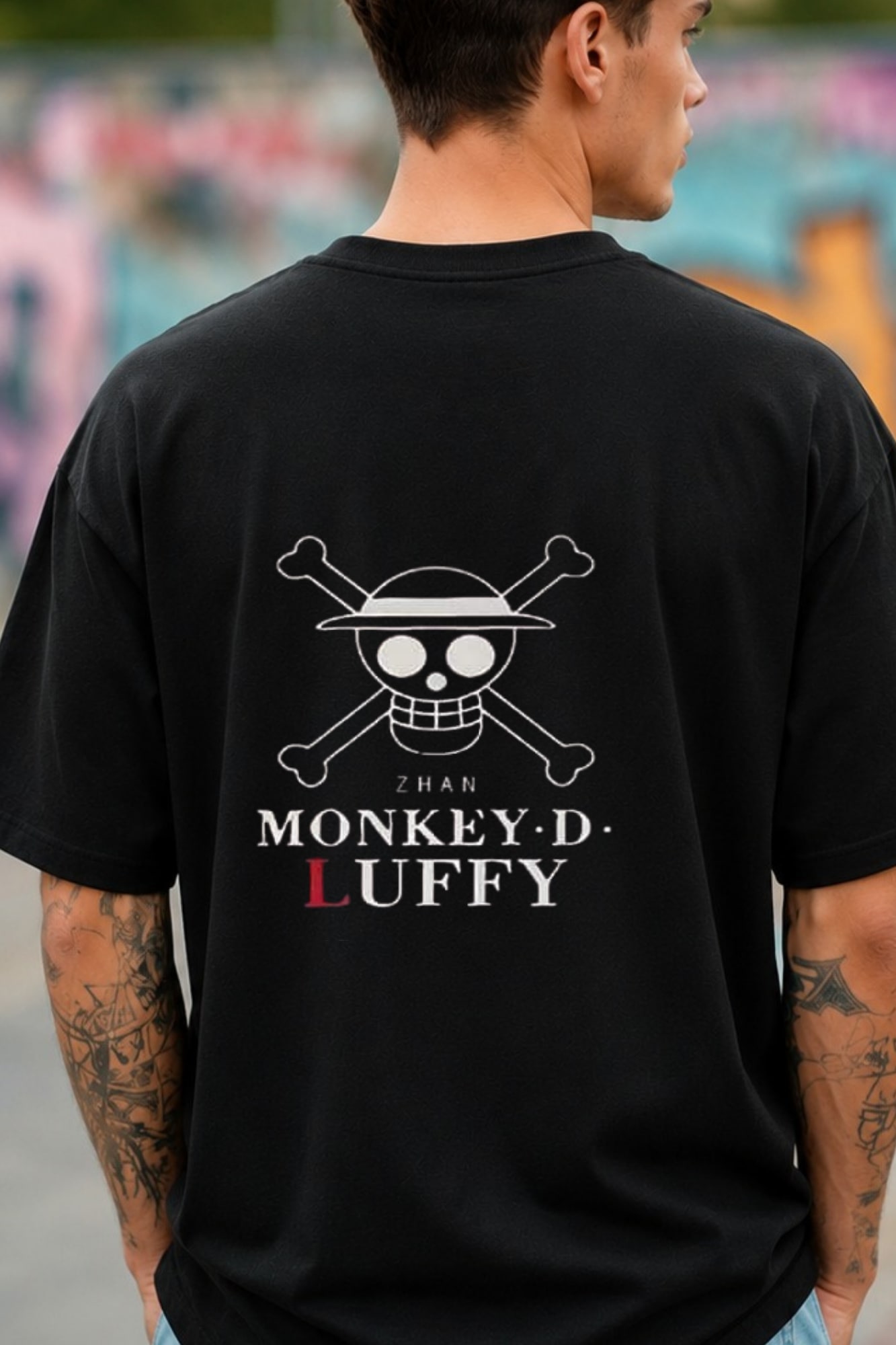 🏴‍☠️ Monkey D. Luffy Oversized T-Shirt – One Piece Edition alternate
