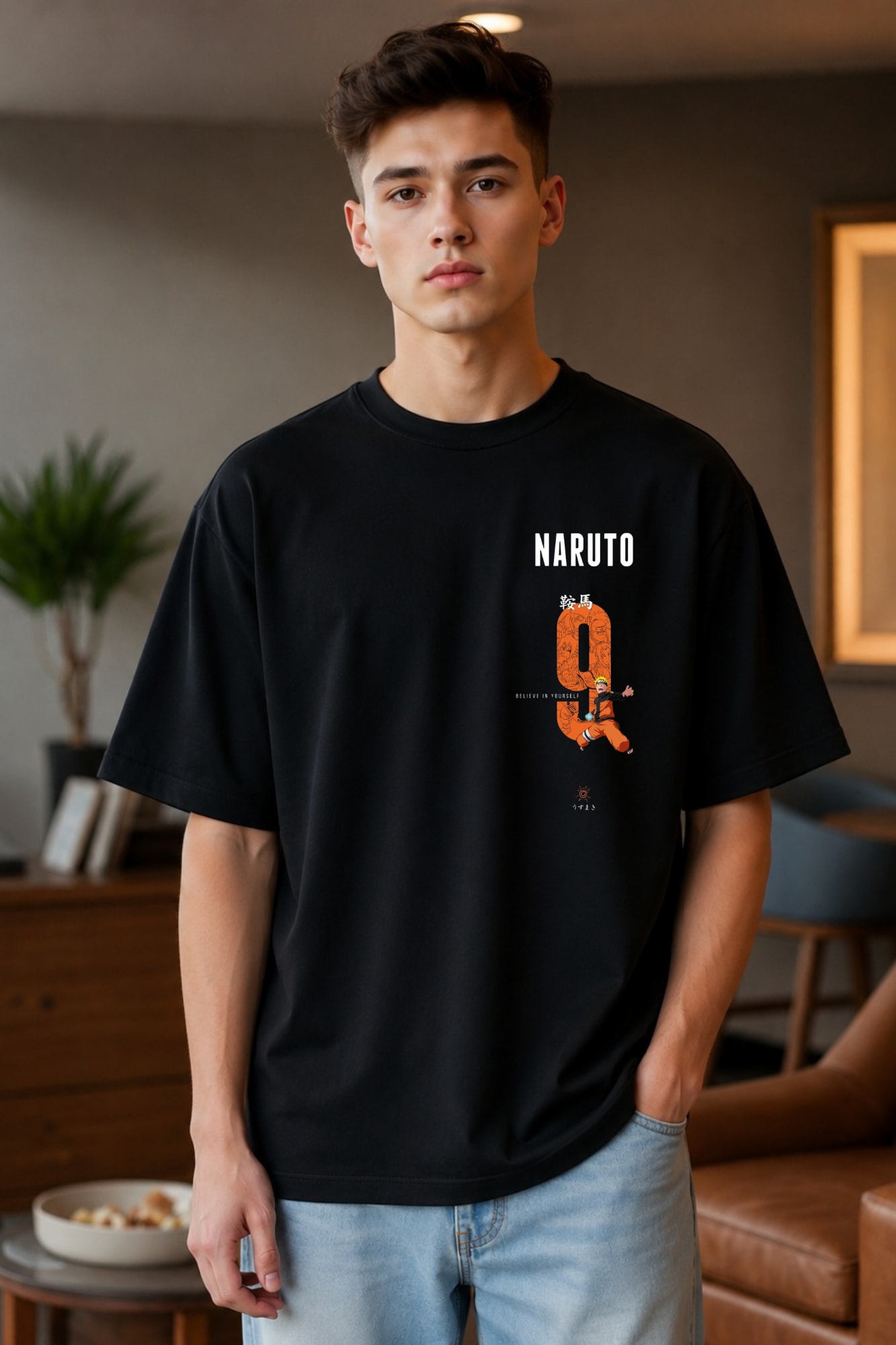 🍥 Naruto Believe in Yourself Oversized T-Shirt alternate