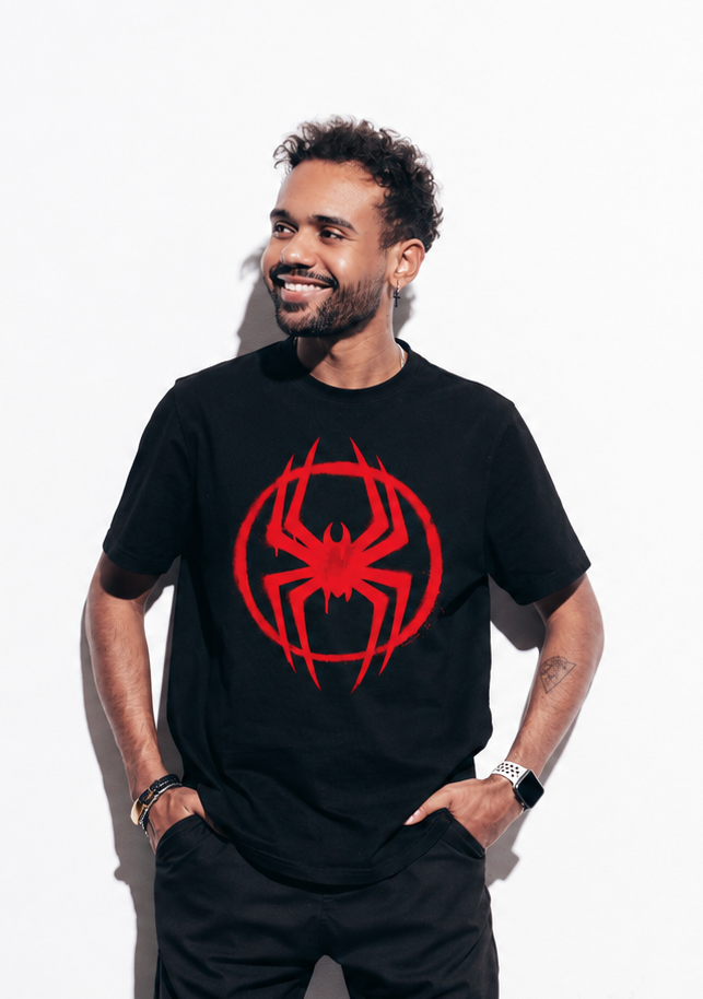 Men's Spider Graphic T-Shirt – Black