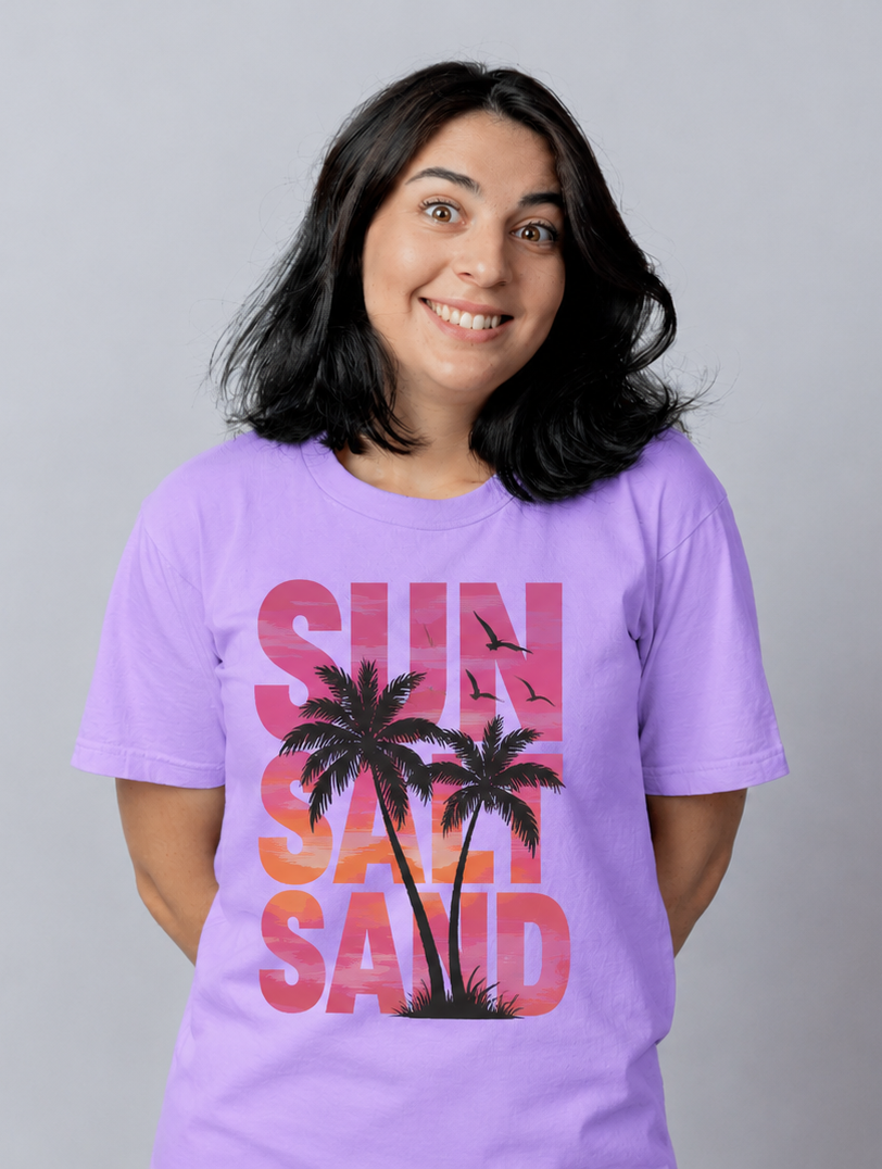Women's "SUN SALT SAND" Graphic T-Shirt – Lavender
