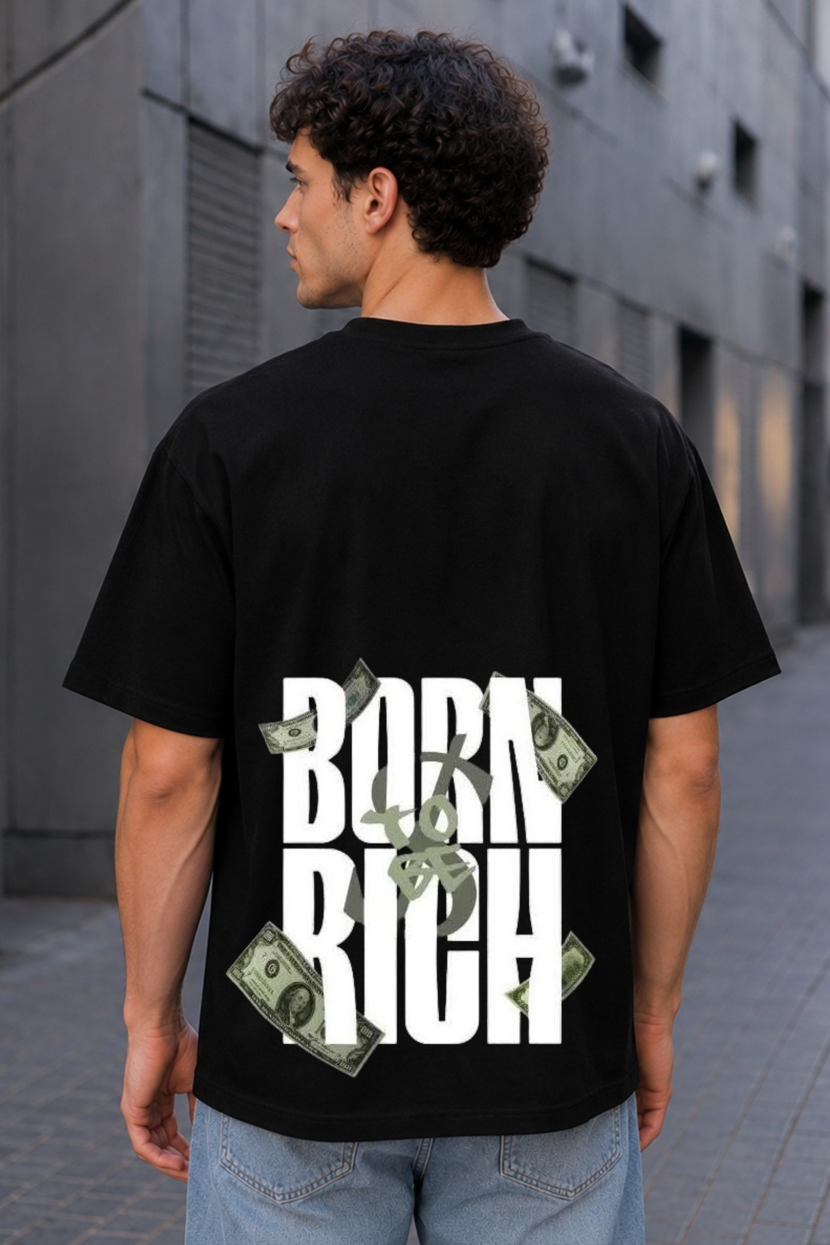 Born Rich Oversized Graphic T-Shirt for Men thumbnail 3