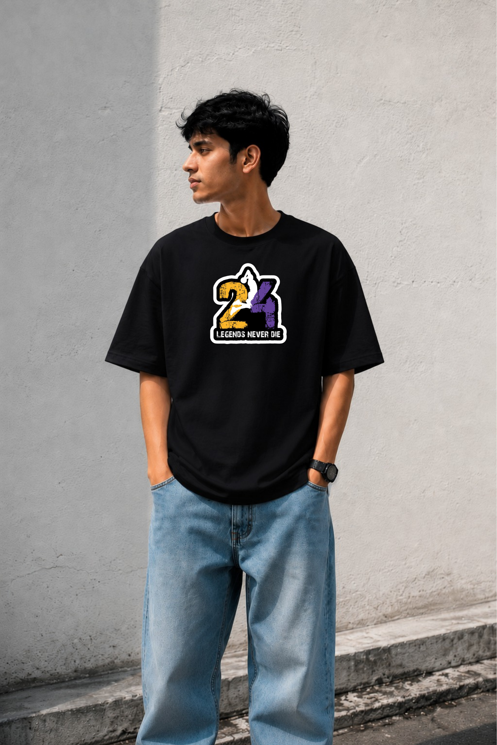 Legends Never Die 24 Oversized Graphic T-Shirt for Men - Image 1