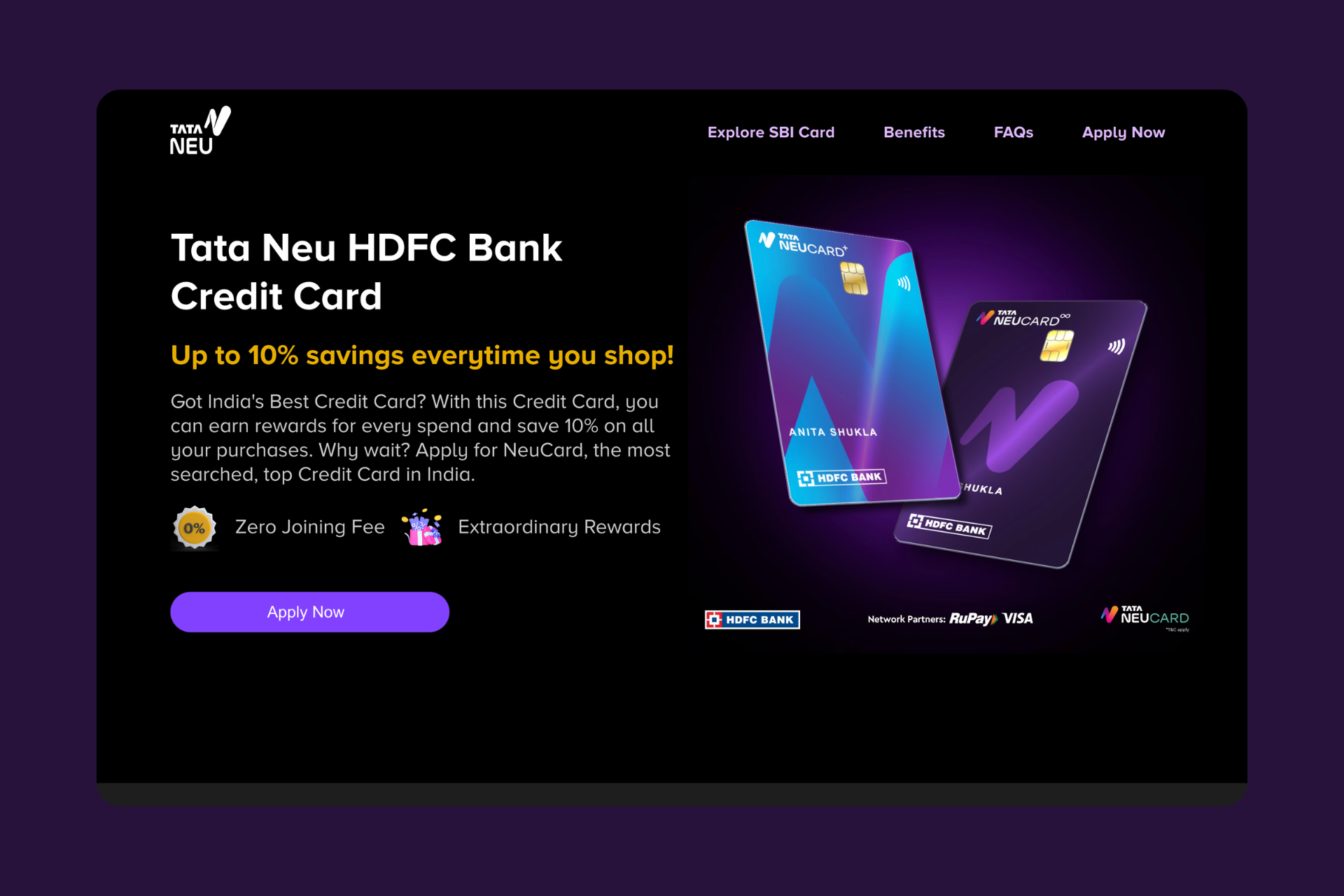 Tata Neu Infinity HDFC Bank Credit Card