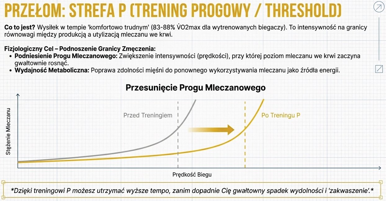 Strefa P - Bieg Progowy i wykres mleczanu